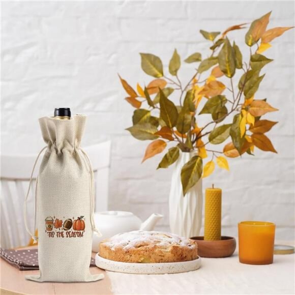 WRSUNT Tis the Season Fall Wine Bag Fall‎ Thanksgiving Gifts for Women Men - Picture 4 of 7